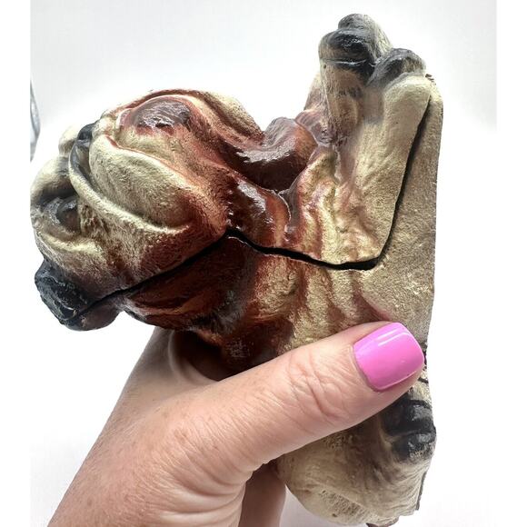 Antique Hubley Old English Bulldog Laying Down Cast Iron Still Penny Bank Rare - Picture 11 of 13